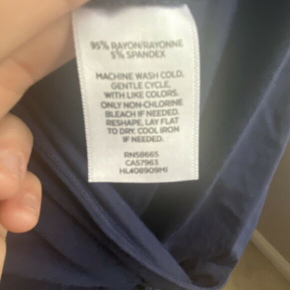 New Chelsea 28 Faux Wrap Navy Peacoat Blue Jumpsuit Women's Size Small G19 - Picture 5 of 5